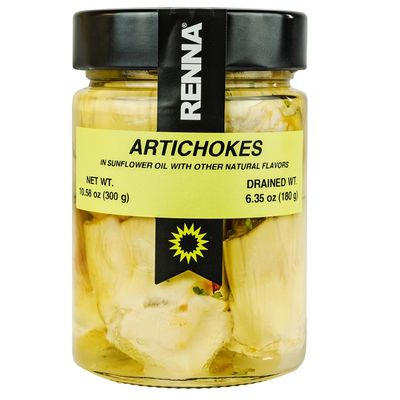 Renna, Artichoke Hearts in oil (10.58 oz), Italian, Whole Artichoke Hearts, A Taste of the Mediterranean Excellence, Renna Delicacies