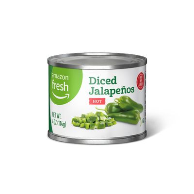 Amazon Fresh, Diced Jalapeo Peppers, Hot, 4 Oz