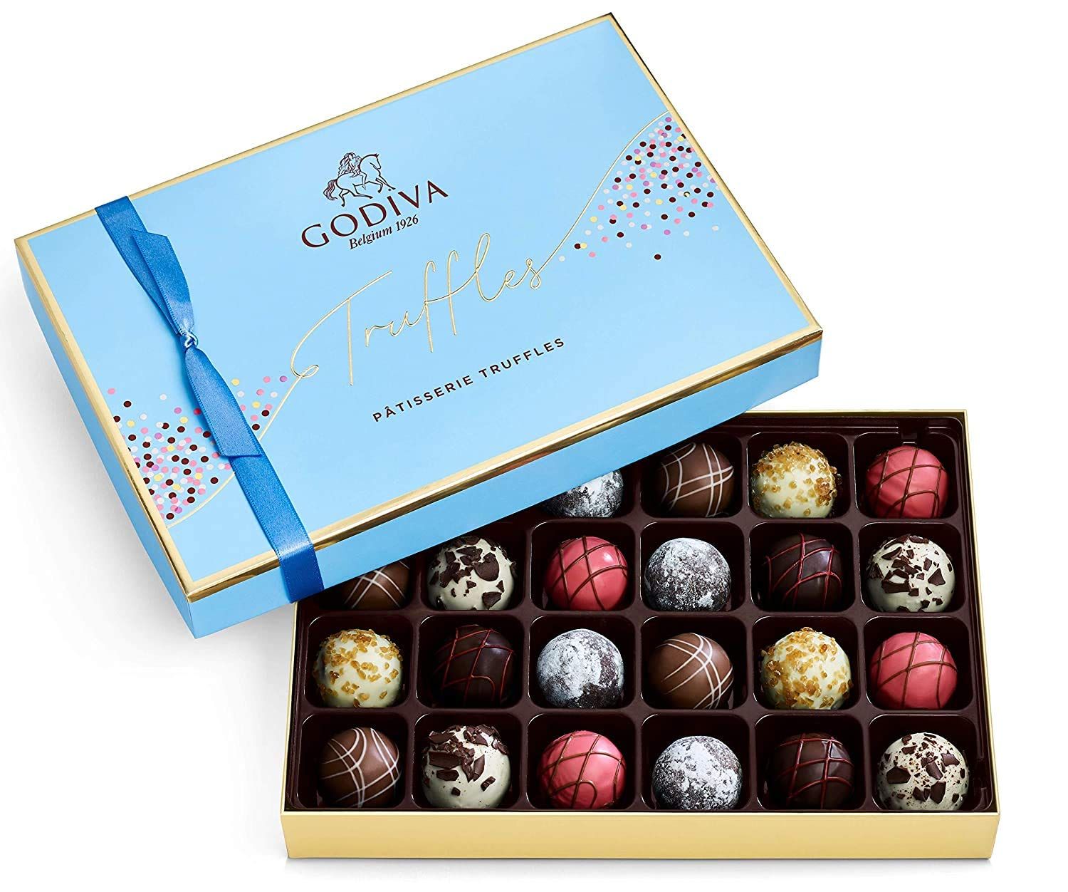 Godiva Chocolatier Patisserie Dessert Chocolate Truffle Gift Box for Birthday, Thank You, Anniversary, Congratulations Gift Basket Gourmet Candy with Creamy Ganache in Assorted Chocolate, 24 pc