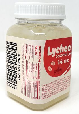 Fusion Select Lychee Jelly Coconut Jelly with Fruit Flavored for Bubble Tea, Yogurt, Ice Cream, Beverage, Fruit Tea, and Snow Fluff, Dessert Toppings 14 Ounce
