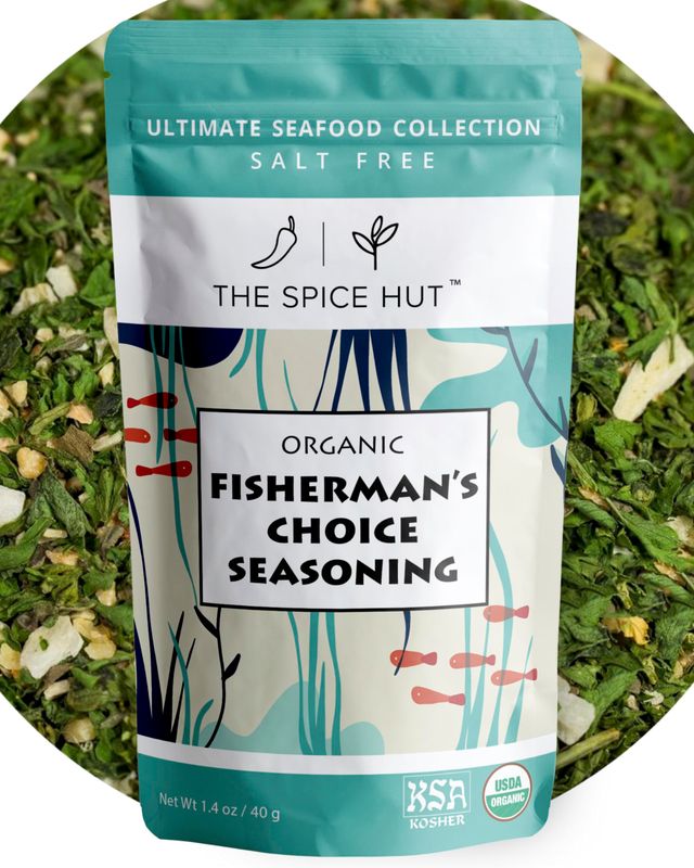 Organic Fisherman&#39;s Choice, Seafood Variety Spice Blend, 1.4 ounce, The Spice Hut, small pouch - salt free