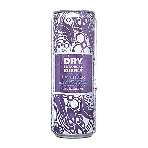 DRY Sparkling Non-Alcoholic Lavender Botanical Bubbly I 4 Clean Ingredients I Delicious Way to Be Sober &amp; Social I Zero Proof Mocktail Mixer I Craft Non-Alcoholic Multi-Use Beverage, Pack of 12