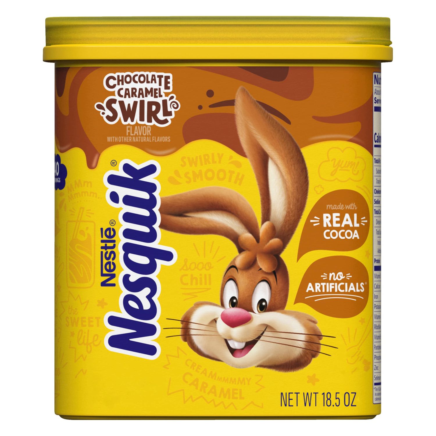 NESQUIK Chocolate Caramel Powder 6x18.5oz Canisters