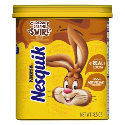 NESQUIK Chocolate Caramel Powder 6x18.5oz Canisters
