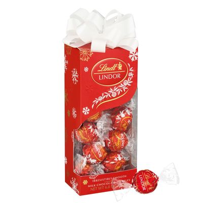Lindt LINDOR Milk Chocolate Candy Truffles Traditions Gift Box, Milk Chocolate Candy with Smooth, Melting Truffle Center, 6.8 oz.