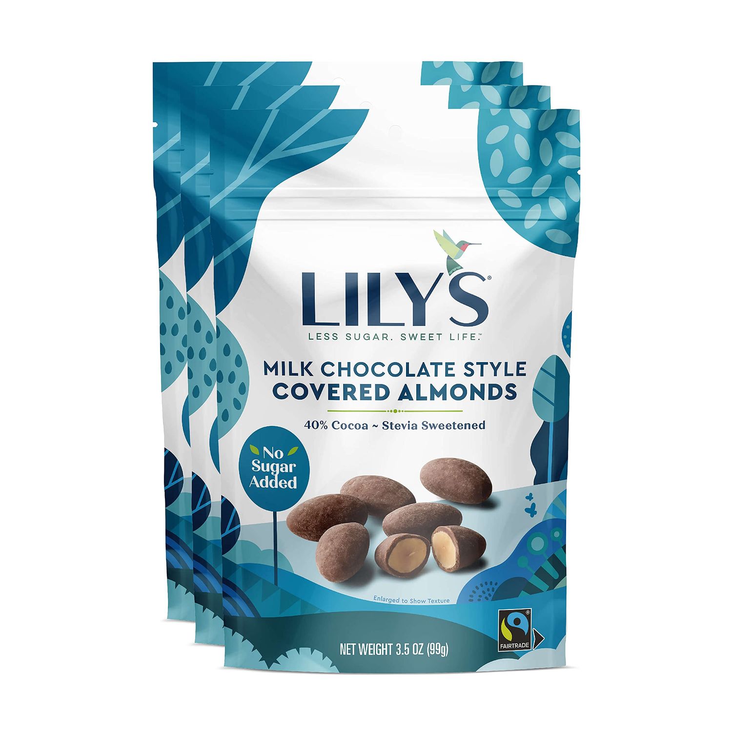 Lily&#39;s Milk Chocolate Style Covered Almonds, Stevia Sweetened, No Added Sugar, Low-Carb, Keto-Friendly, Gluten-Free &amp; Non-GMO, 3.5 Ounce (Pack of 3), 10.5 Ounce