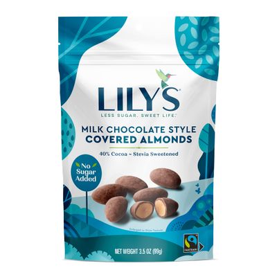 Lily's Milk Chocolate Style Covered Almonds, Stevia Sweetened, No Added Sugar, Low-Carb, Keto-Friendly, Gluten-Free &amp; Non-GMO, 3.5 Ounce (Pack of 3), 10.5 Ounce