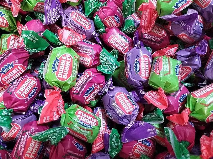 Dubble Bubble - Delicious Assorted Flavor Wrapped Bubble Gum 1.5 lbs Apple Watermelon Grape Bulk Candy