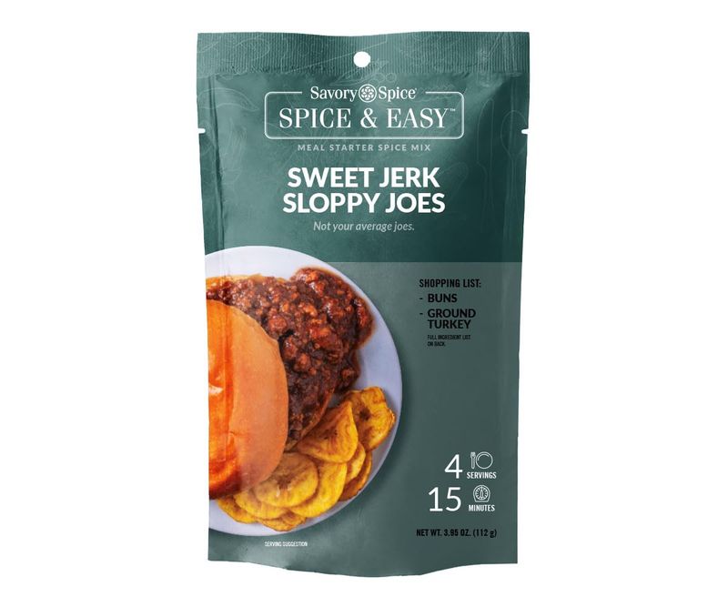 Savory Spice Sweet Jerk Sloppy Joes Spice &amp; Easy Meal Starter Spice Mix | Gluten-Free Sloppy Joe Seasoning Mix Packet for Easy Sloppy Joes (Net: 3.95 oz)