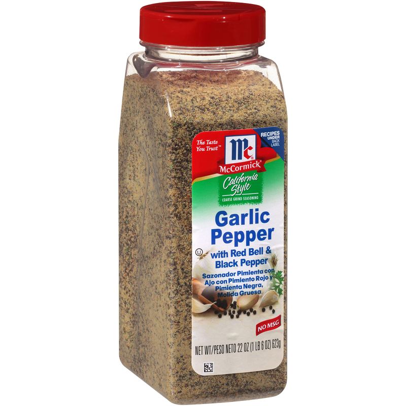 McCormick California Style Garlic Pepper with Red Bell &amp; Black Pepper Coarse Grind Seasoning, 22 oz