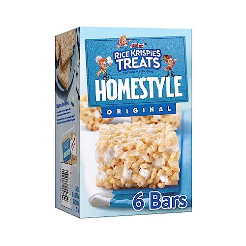 Rice Krispies Treats Homestyle Crispy Marshmallow Squares, Kids Snacks, Cereal Bars, Original, 6.98oz Box (6 Bars)