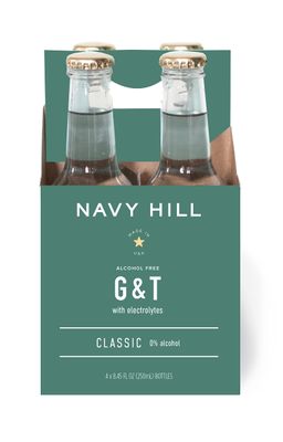 Alcohol Free G&amp;T by Navy Hill | All Natural Cocktail Mixer with Electrolytes | Made in the USA | Case of 24-8.45 Fl Oz Bottles