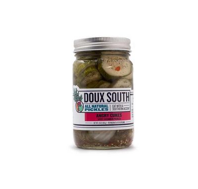 Doux South Angry Cukes Pickles, All Natural, 16 Ounce (Pack of 6)