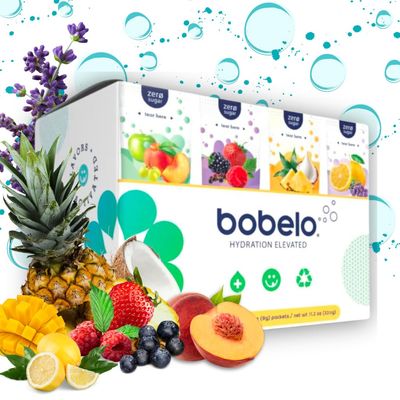 Bobelo Self Carbonating Hydration Packets, Variety, 40 Pack, Sparkling Water &amp; Soda Alternative, Sugar Free Electrolytes Powder Packets, Water Enhancer Drink Mix, Low Calorie, Keto Friendly