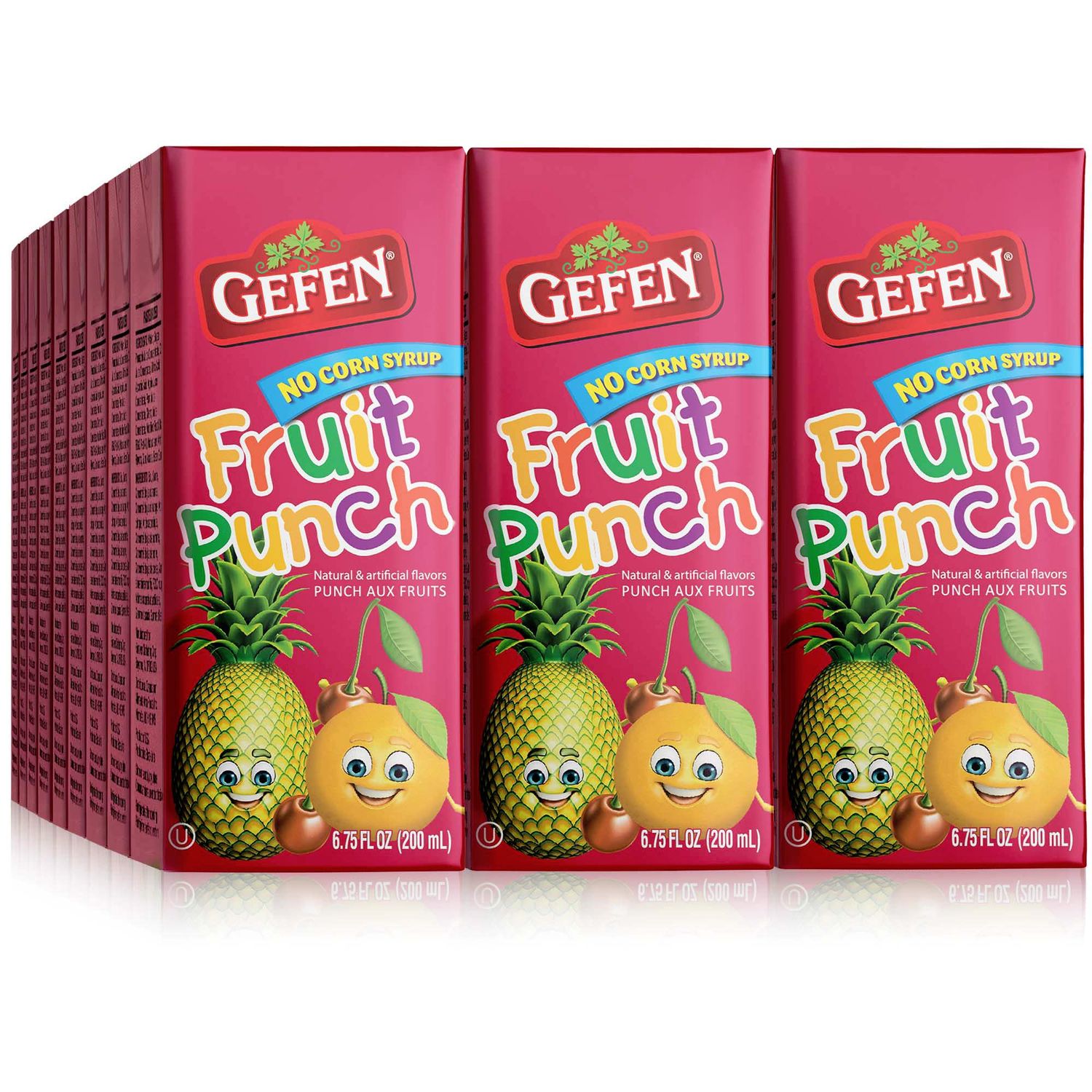 Gefen Fruit Punch Juice Box Drinks with Straw (27 Pack) | No High Fructose Corn Syrup | Travel Friendly | Lunchbox Size | Kosher (Including Passover)