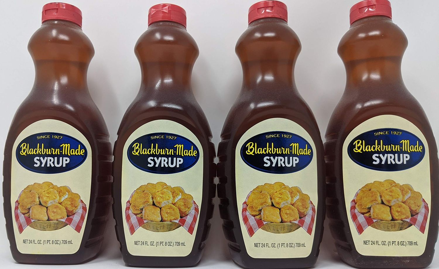 Blackburn-Made Syrup Bundle - 4 x 24 Oz Bottles of Blackburn Made Syrup, Blackburn Syrup Pancake, Bundled with Recipe Sheet