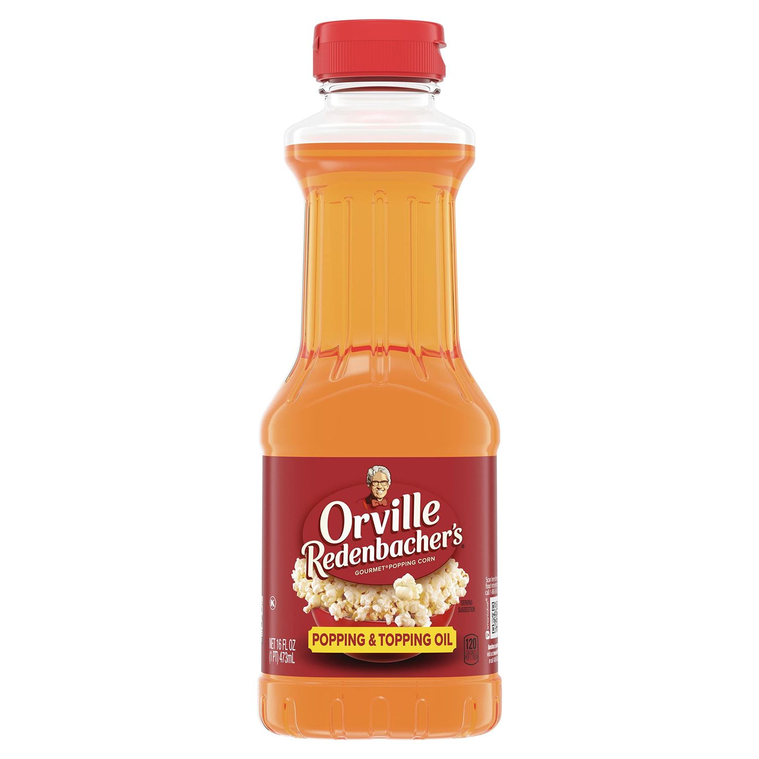 Orville Redenbachers Popping &amp; Topping Buttery Flavored Popcorn Oil, 16 FL OZ Bottle (6 Pack)