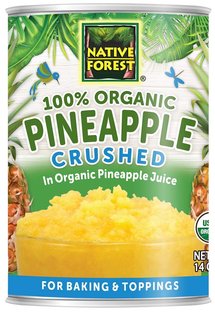 Native Forest Organic Crushed Pineapple - Crushed Pineapple Canned, Canned Pineapple Crushed, Canned Fruit, Pineapple Juice - 14 Ounce (Pack of 6)