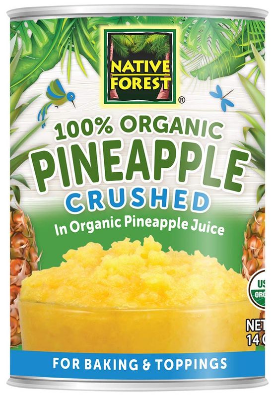 Native Forest Organic Crushed Pineapple - Crushed Pineapple Canned, Canned Pineapple Crushed, Canned Fruit, Pineapple Juice - 14 Ounce (Pack of 6)