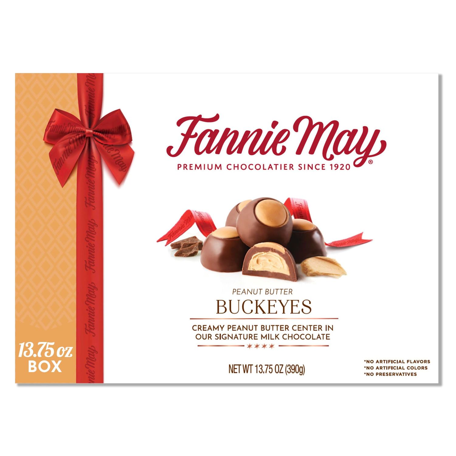 Fannie May, Milk Chocolate Holiday Gifts, Peanut Butter Truffles, Chocolate Gift Box, 11 oz