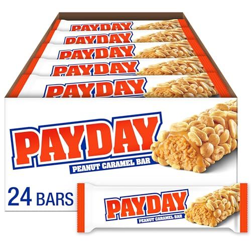 PAYDAY Peanut Caramel, Christmas Candy Bars, 1.85 oz (24 Count)