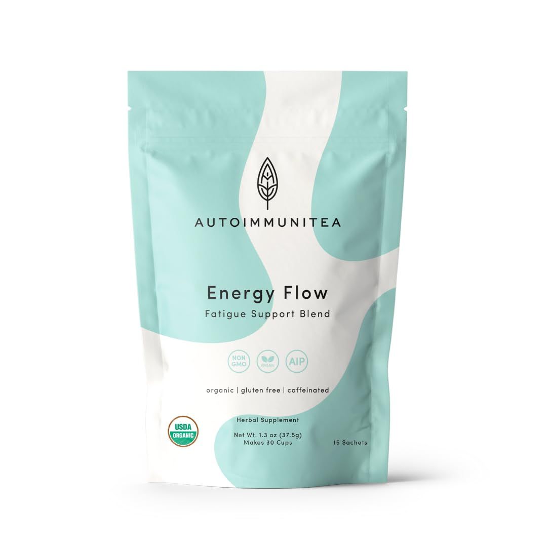 AutoimmuniTea -- AIP Energy Tea, Fatigue Fighting Blend, for Energy Boost, Improved Cognitive Function, with Organic Green Tea, Lemongrass, and Spearmint - 15 Tea Bags (30 Cups)