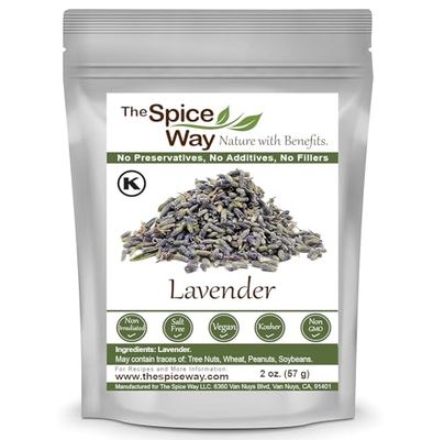 The Spice Way Lavender Flowers - (2 oz) dried flower buds for tea and culinary use - Culinary Lavender Buds - Dried Edible Lavender for Drinks, Chicken, Lavender Tea and More Dried Lavendar Recipes