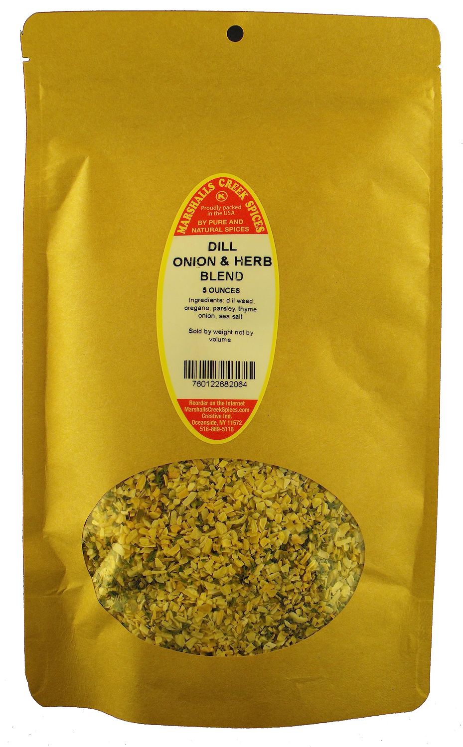 Marshalls Creek Spices DILL ONION &amp; HERB BLEND 5 ounce ECO Friendly Kraft Stand-up Pouch