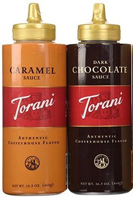 Torani 16.5oz 2-pack Sauce Sampler, Chocolate &amp; Caramel