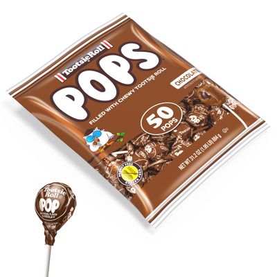 Tootsie Pops Single Flavor Bag - Chocolate Flavored Lollipops with Chocolatey Center - Individually Wrapped Hard Candy - Brown Candy - Peanut Free, Gluten Free, 50 Count (Pack of 1)
