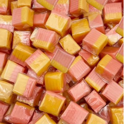 Fruit Caramel Cubes Candy, Strawberry - Passion Fruit Flavor, Individually Wrapped, 1.5-Pound Pack