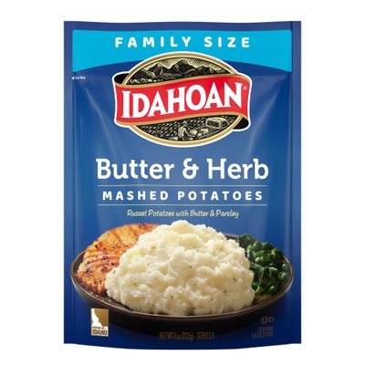 Idahoan Butter &amp; Herb Mashed Potatoes Family Size, 8 oz (Pack of 8)