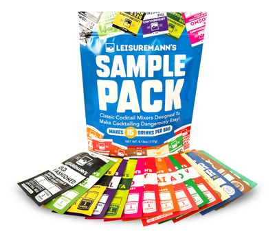 Leisuremann&#39;s Sample Pack - Cocktail or Mocktail Mixer Powders Designed to Make Happy Hour Easier - All Natural - Low Sugar - Travel Ready (15 Pack)