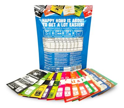 Leisuremann's Sample Pack - Cocktail or Mocktail Mixer Powders Designed to Make Happy Hour Easier - All Natural - Low Sugar - Travel Ready (15 Pack)