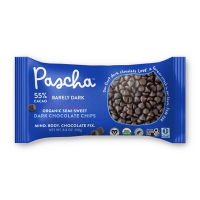 Pascha Organic Semi Sweet Chocolate Baking Chips, 55% Cacao, UTZ, Gluten Free &amp; Non GMO, 8.8 Ounce (Pack of 6)