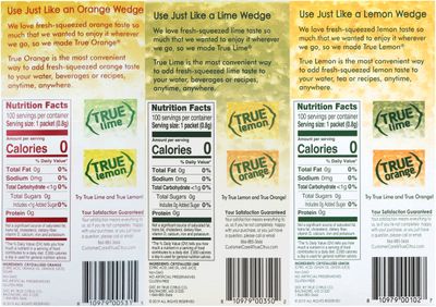 True Lemon, True Lime &amp; True Orange Dispenser Packets 100ct each (3pk)