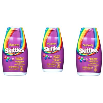Skittles Liquid Water Enhancer - Wild Berry Pack of 3 - Low Calorie Original Skittles Water Flavoring Drops