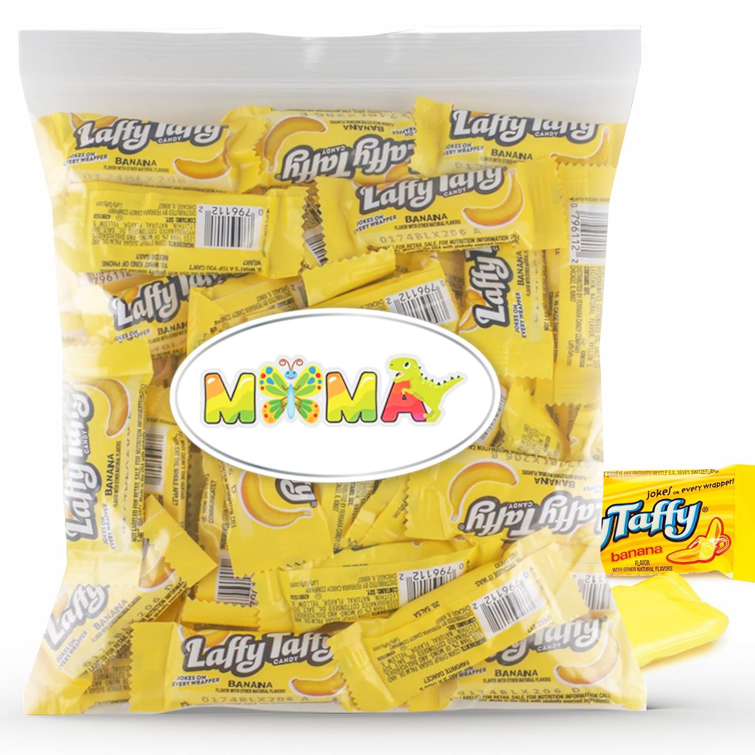 Chewy, Tangy, and Tasty Mini Taffy Wrapped Bars in Bulk - (1 Pound) (Banana)