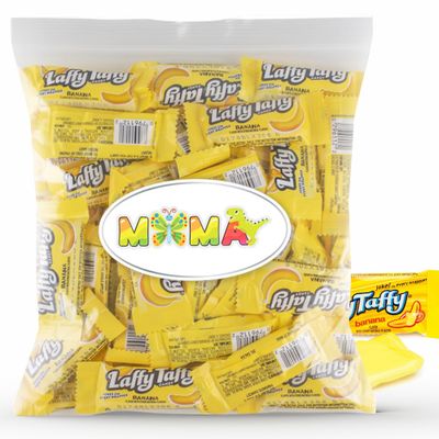 Chewy, Tangy, and Tasty Mini Taffy Wrapped Bars in Bulk - (1 Pound) (Banana)