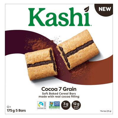 Kashi Cocoa 7 Grain Soft Baked Cereal Bars, (5x35 g), 175g/6.2 oz., Box, Imported from Canada)