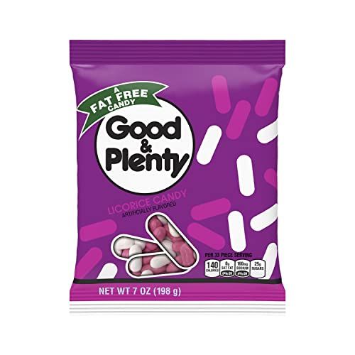 GOOD &amp; PLENTY Licorice Fat Free, Candy Bag, 7 oz