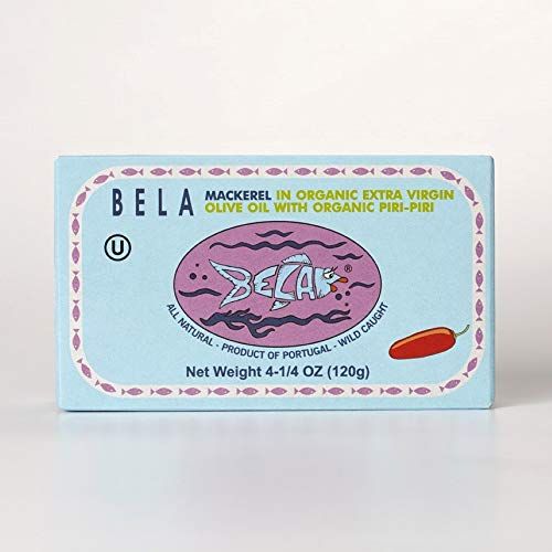 BELA Mackerel in Organic Extra Virgin Olive Oil with Piri Piri - 12 pack