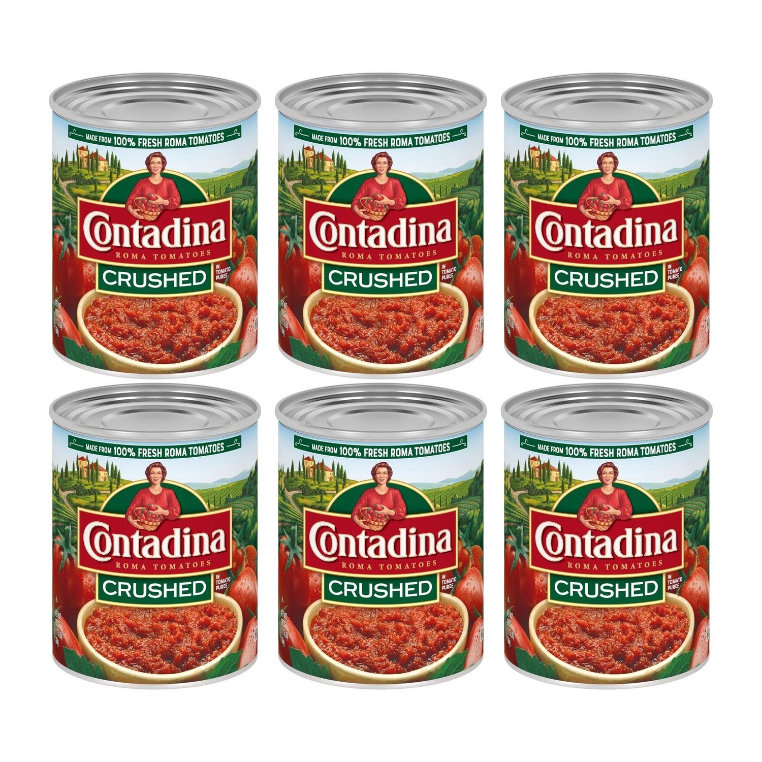 Contadina Crushed Tomatoes, 28 oz (Pack of 6 Cans)