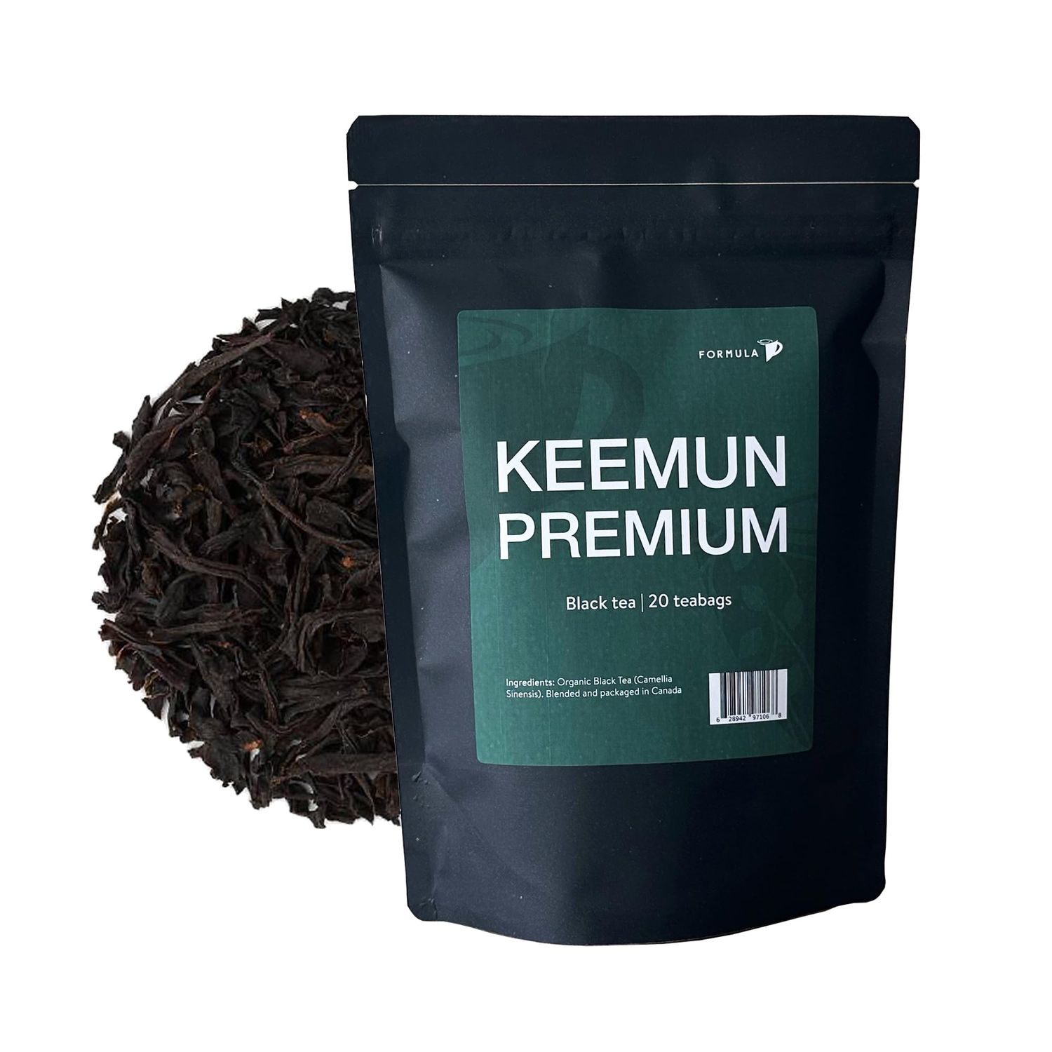 Keemun Premium Tea by Tea Formula | 20 Organic Pyramid Teabags | Organic Black Tea | Creamy, Floral, Malty | High Caffeine