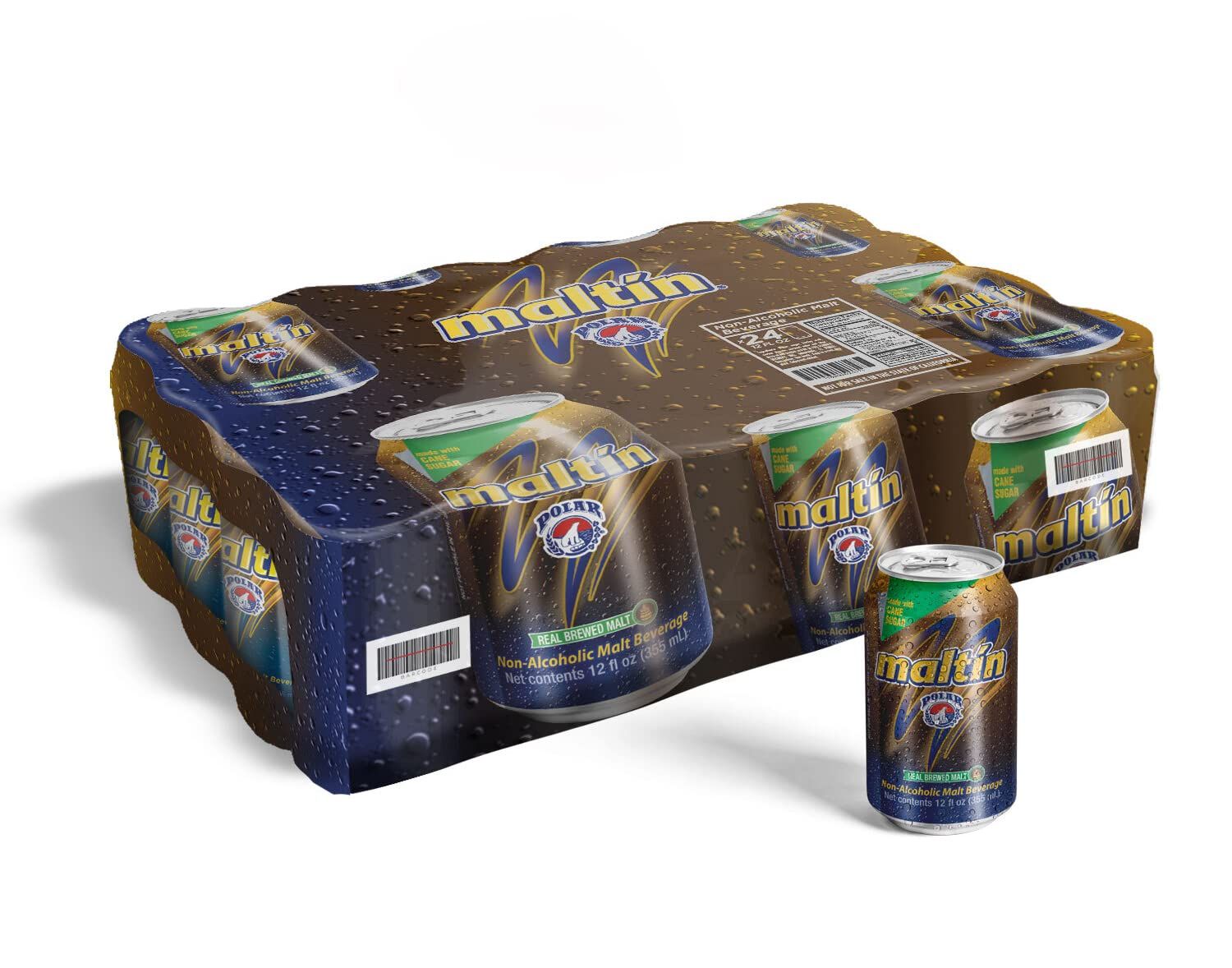 Maltin Polar Non-Alcoholic Malt Beverage - Natural Cane Sugar Drink (24-Pack)