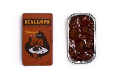 Spanish Small Scallops Canned in Caldeirada Sauce | B Vitamins, Omega-3 | Tinned Seafood by Ati Manel | 1 x 110g Can