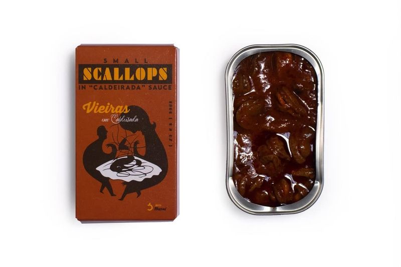 Spanish Small Scallops Canned in Caldeirada Sauce | B Vitamins, Omega-3 | Tinned Seafood by Ati Manel | 1 x 110g Can