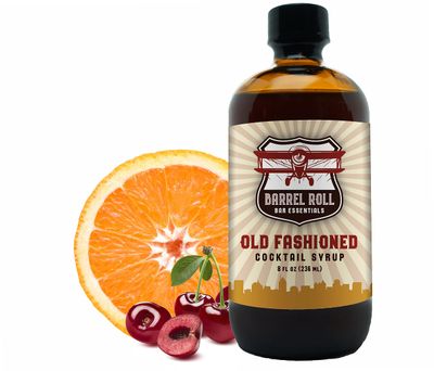 Barrel Roll Bar Essentials Cocktail Mixers - Old Fashioned Cocktail Kit - All-Natural Old Fashioned Drink Mix - USA Handcrafted Cocktail Syrups - Small Batch Cocktail Bitters w/ Cane Sugar - 8 Ounce