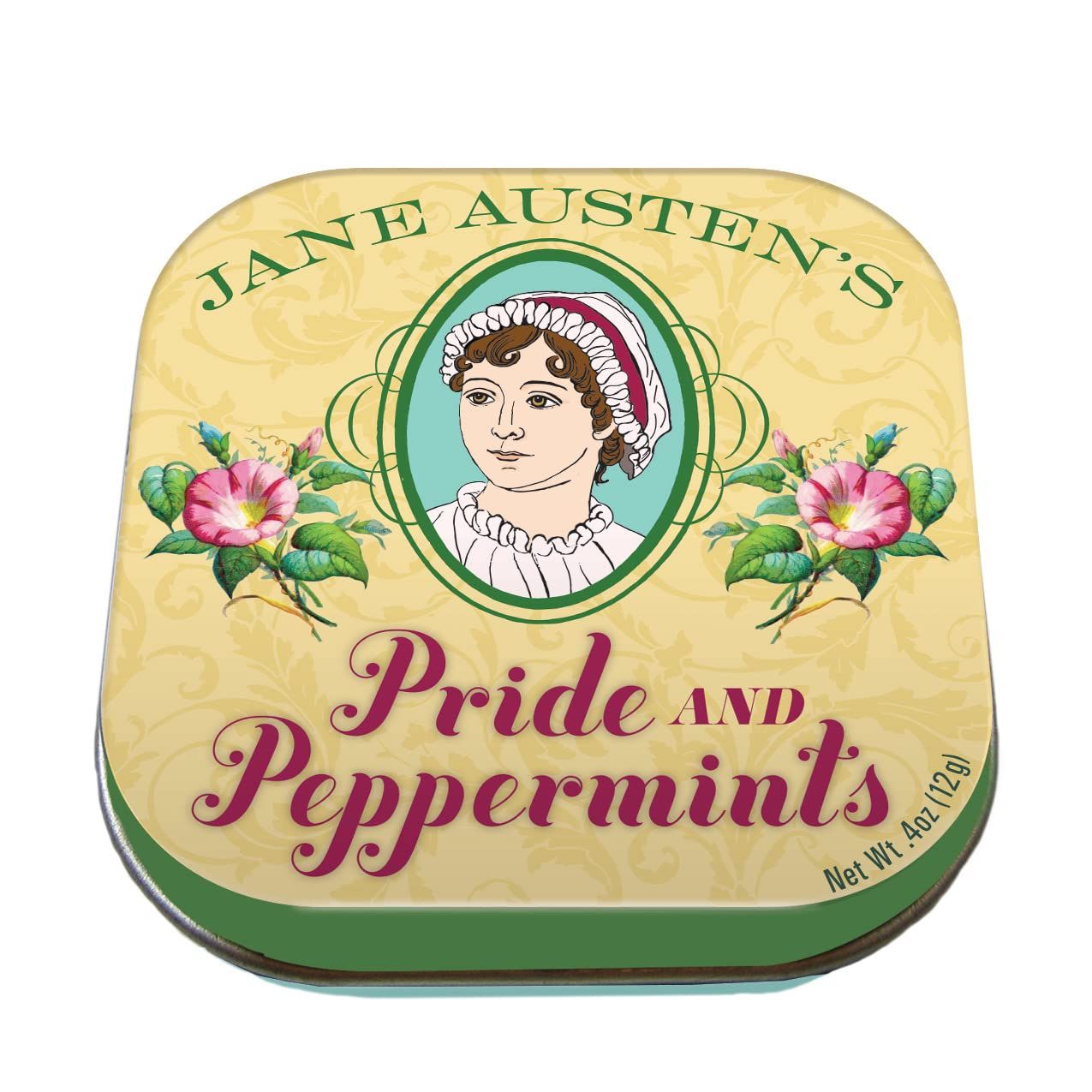 The Unemployed Philosophers Guild Jane Austen Pride and Peppermints Breath Mints, 1 Tin, Net Wt .4oz (12g)