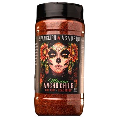 Spanglish Asadero 10oz Mexican Ancho Chile Spice | Mexican Seasoning for Steak, Chicken, Pork, Lamb, &amp; Elote | Low Sodium BBQ Rub and Marinade for Smoking or Grilling Meat